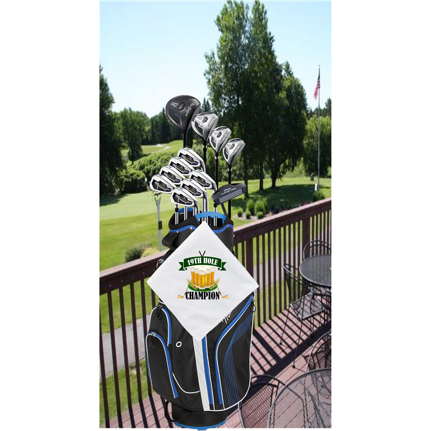 19th Hole Champion Funny Golf Towel