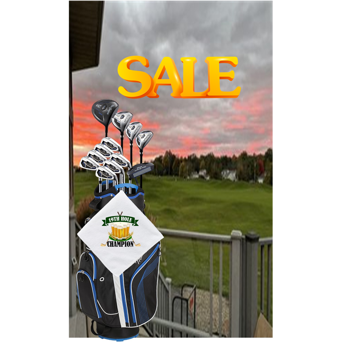 19th Hole Champion Funny Golf Towel - On Sale Now!