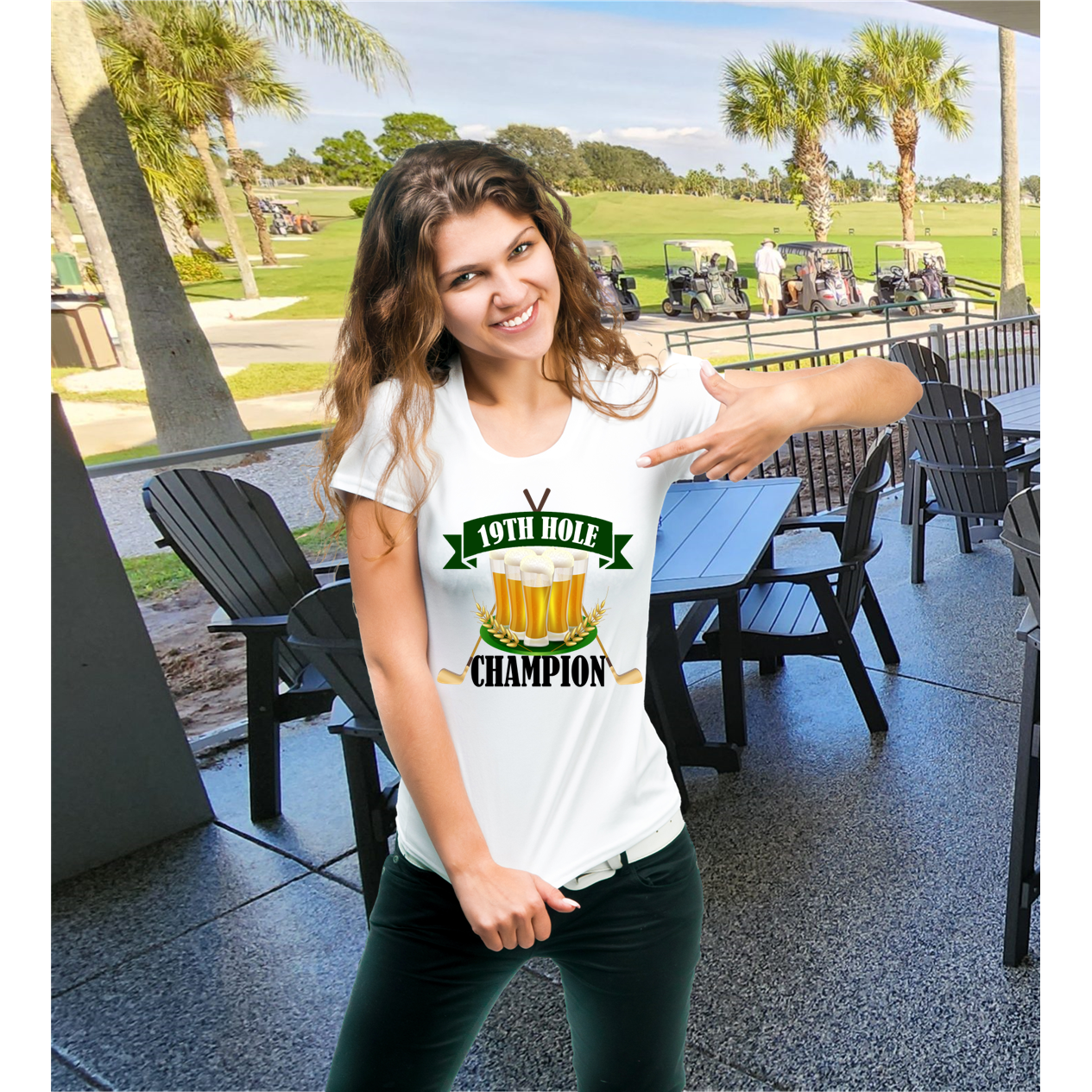 19th Hole Champion - Funny Ladies Golf T-Shirt