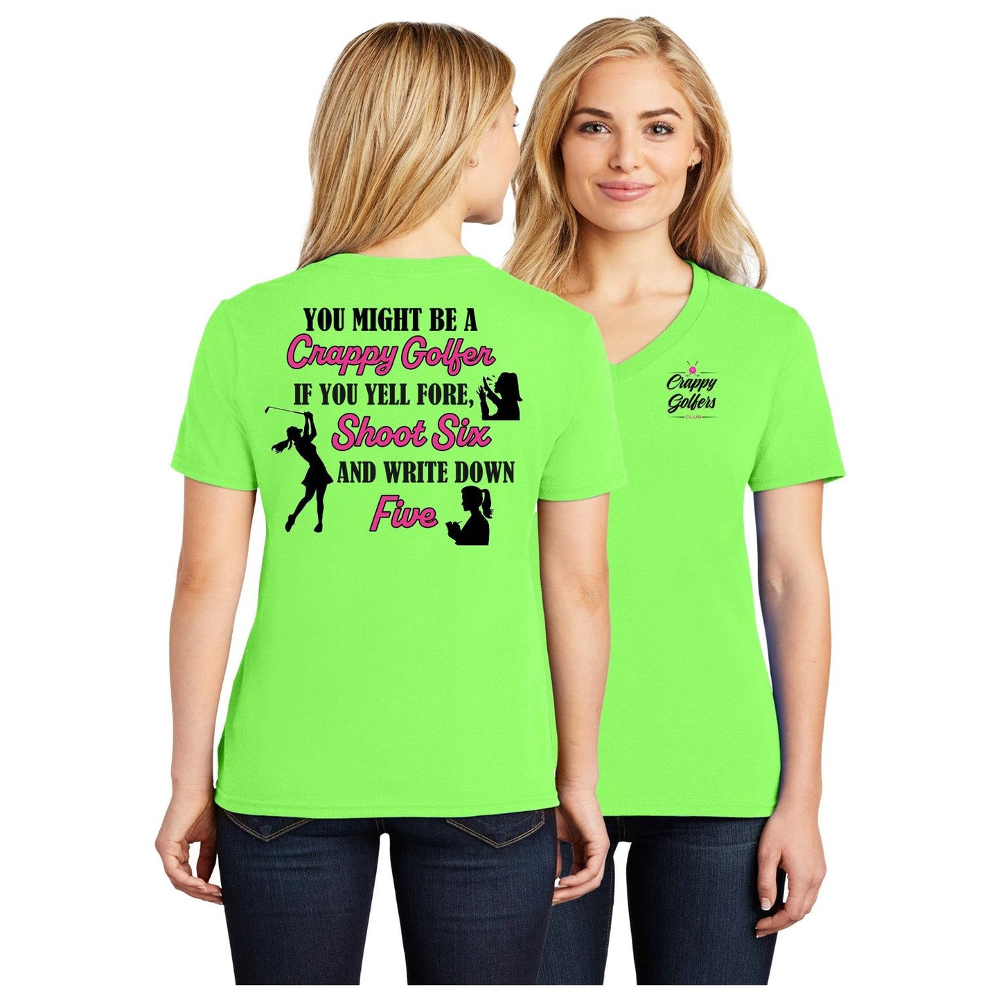 Ladies Golf Shirt - Yell Fore, Shoot Six, Write Down Five