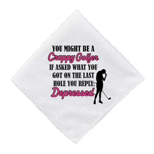 Funny Golf Towels for Men and Women - Last Hole Depressed