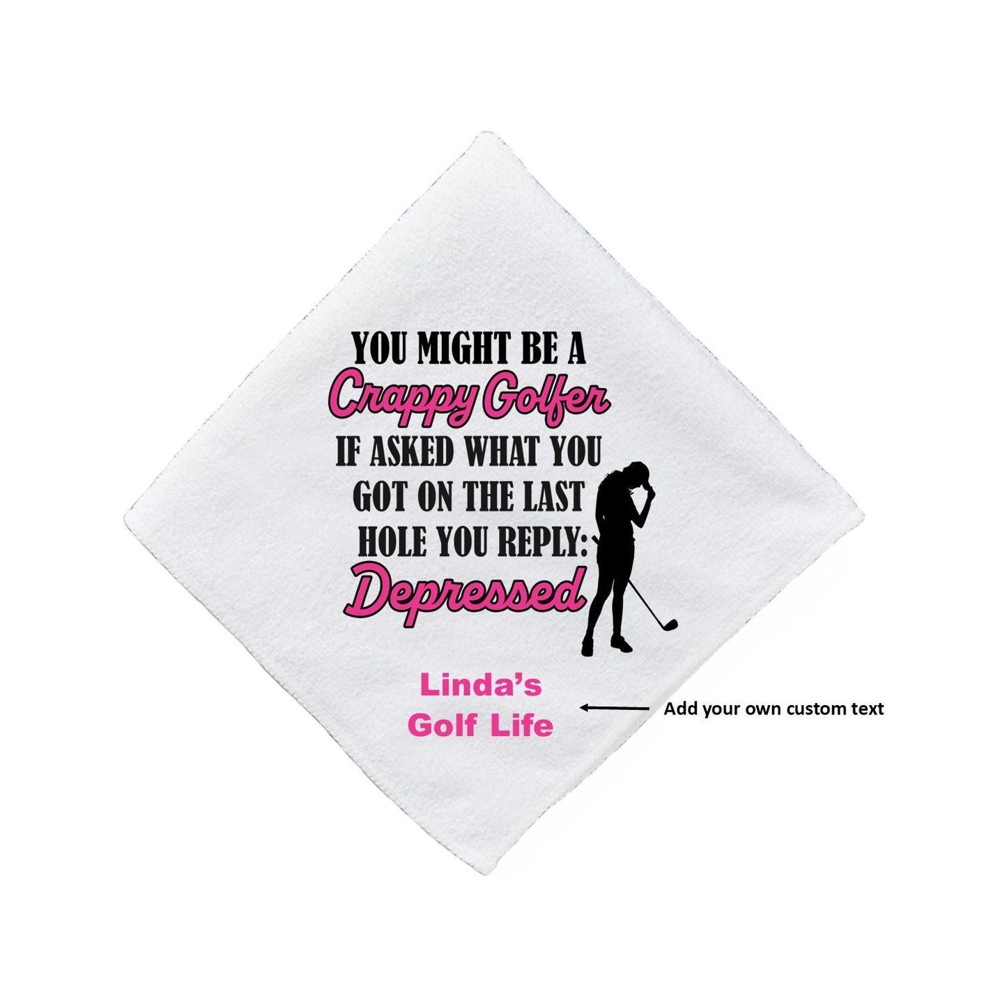 Funny Golf Towels for Men and Women - Last Hole Depressed