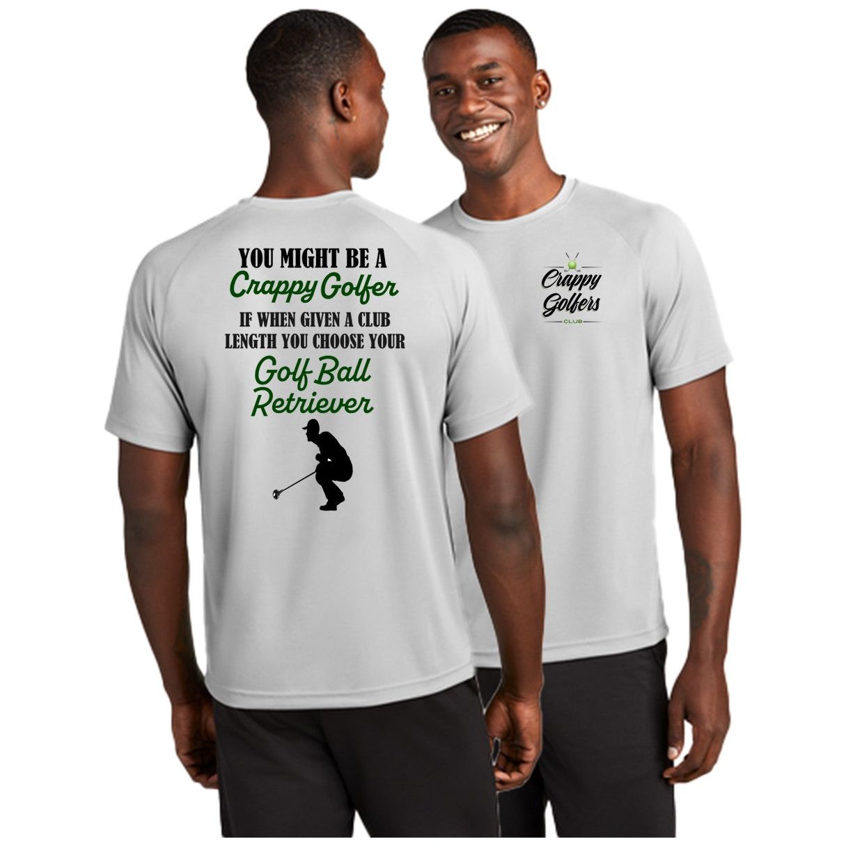 Club Length Golf Ball Retriever Crappy Golfers Club Mens T-Shirts