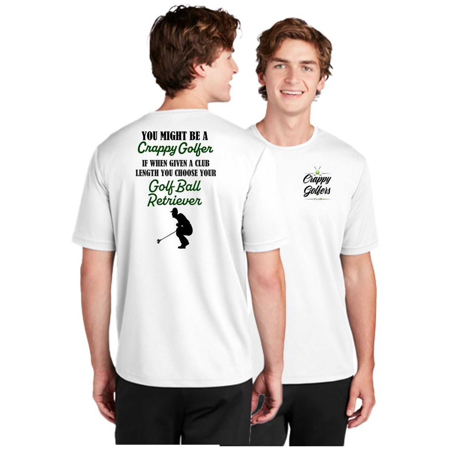 Club Length Golf Ball Retriever Crappy Golfers Club Mens T-Shirts