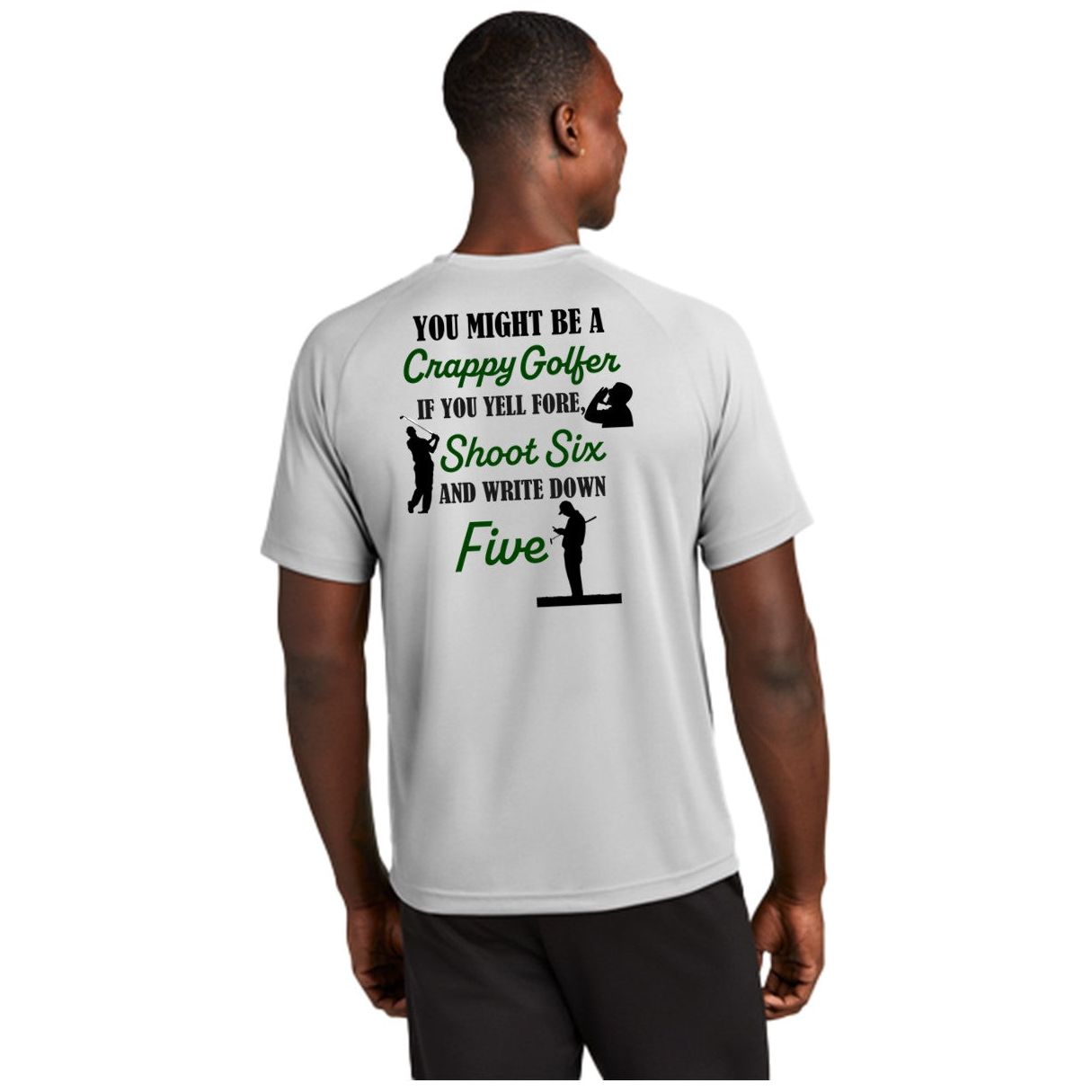 Yell Fore Shoot Six Write Down Five Mens Golf Shirt