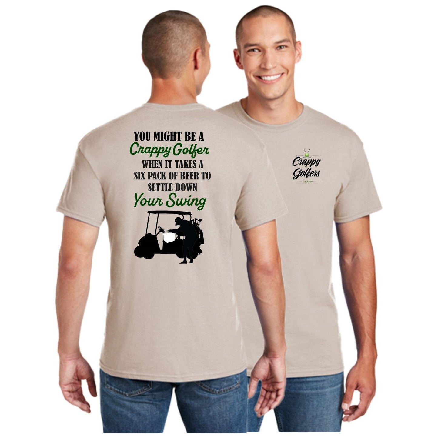 Settle your swing with a six pack of beer - Mens golf shirt