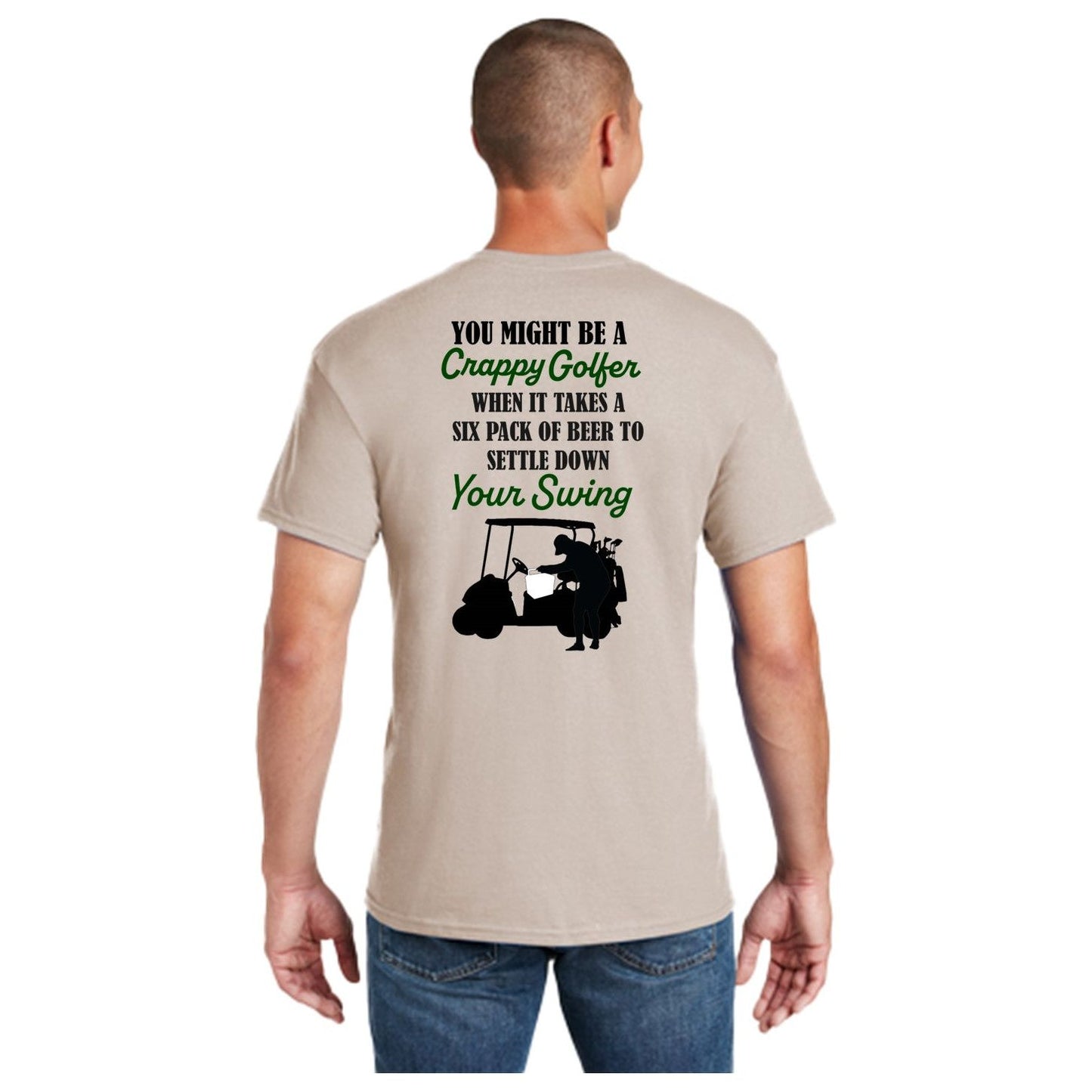 Settle your swing with a six pack of beer - Mens golf shirt