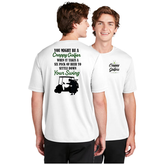 Settle your swing with a six pack of beer - Mens golf shirt