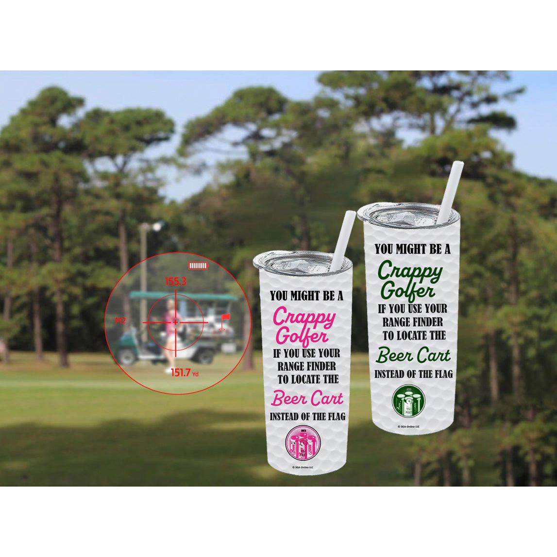 Beer Cart - Range Finder - Golf Tumbler