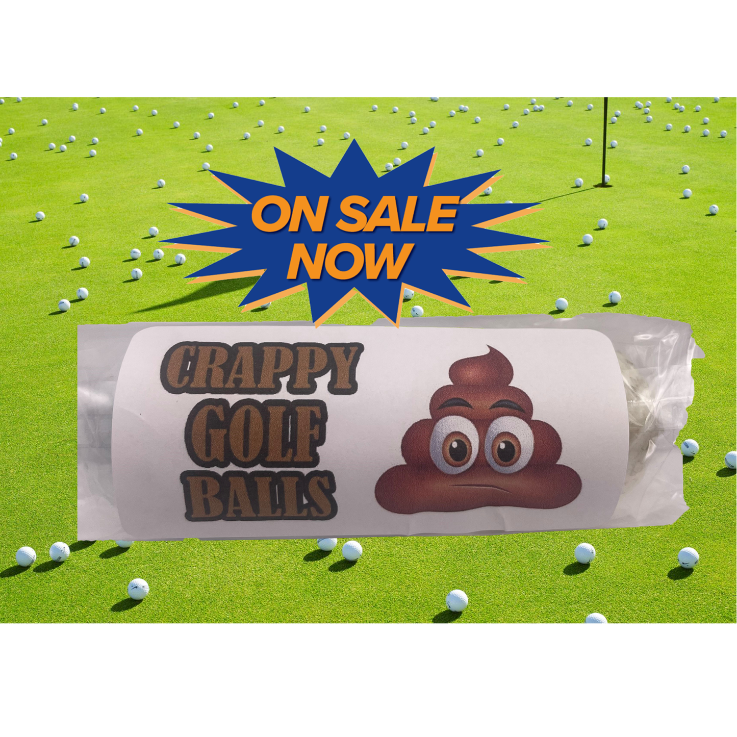 Funny Gag Gift - Set of 3 Crappy Golf Balls